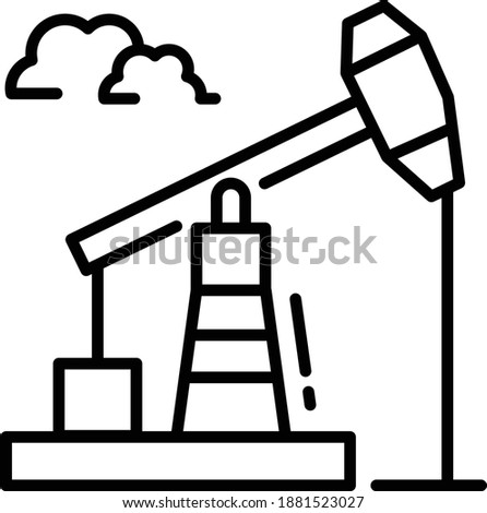 Oil well Boring Concept, pumpjack Vector Icon Design, Arab culture and traditions Symbol on white background, Islamic and Muslim practices Sign,
