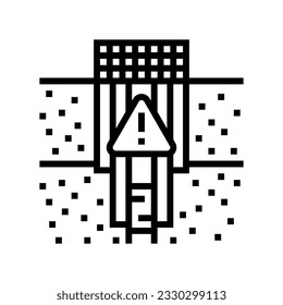 oil well plugging petroleum engineer line icon vector. oil well plugging petroleum engineer sign. isolated contour symbol black illustration
