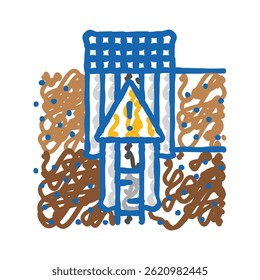 oil well plugging petroleum engineer doodle icon sketch vector. oil well plugging petroleum engineer sign. isolated symbol illustration
