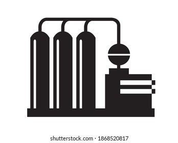 Oil well silhouette industrial facility logo urban industrial infrastructure