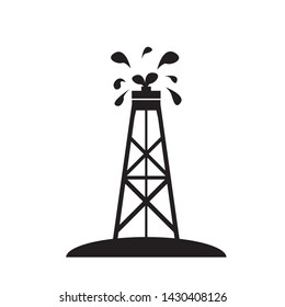 Oil Well Silhouette isolated on a white background.