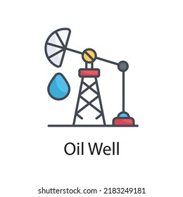Oil Well vector Filled Outline Icon Design illustration on White background. EPS 10 File 