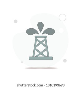 oil well vector flat illustration on white