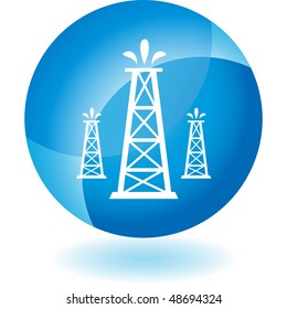 Oil Well web button isolated on a background.
