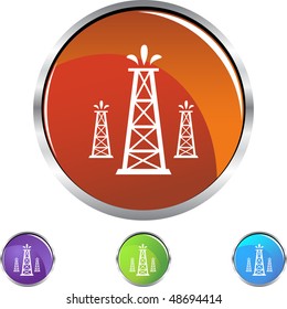Oil Well web button isolated on a background.