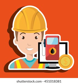 oil worker person isolated icon design, vector illustration  graphic 