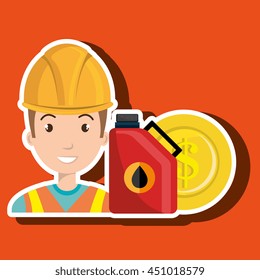 oil worker person isolated icon design, vector illustration  graphic 