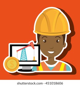 oil worker person isolated icon design, vector illustration  graphic 