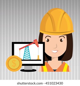 oil worker person isolated icon design, vector illustration  graphic 