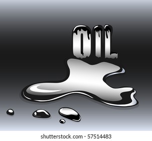 'Oil' written in an oil spill. EPS10 vector format.