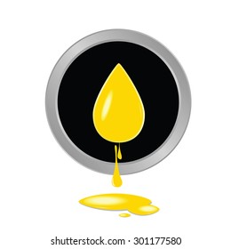oil yellow button vector illustration