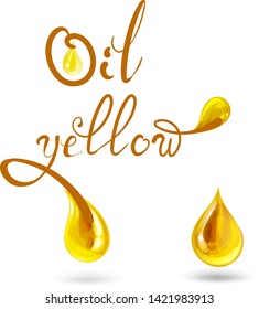 oil yellow illustration 3d vector realistic set