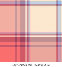 Oilcloth pattern plaid seamless, package textile vector check. Purchase tartan fabric background texture in red and bisque colors palette.