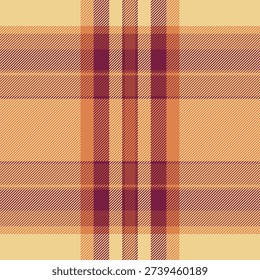 Oilcloth seamless vector check, comfortable background tartan fabric. Machinery textile plaid texture pattern in amber and orange colors palette.