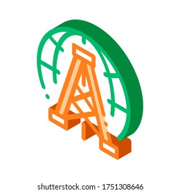 Oil-Derrick Planet Problem vector isometric sign. color isolated symbol illustration