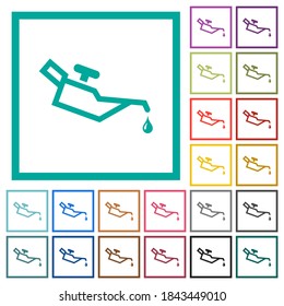 Iconos de color plano de acedera con marcos cuadrantes sobre fondo blanco