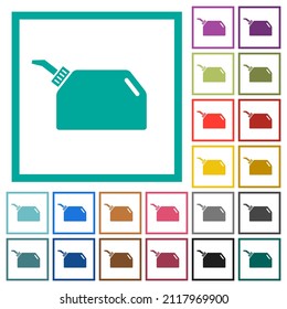 Iconos de color plano de acedera con marcos cuadrantes sobre fondo blanco