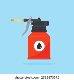 Oiler Icon. Cartoon illustration of lubricant and oil spray for web isolated