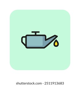 Oiler line icon. Oil can, drop, machinery. Industry concept. Vector illustration can be used for topics like business, development, mining, manufacturing