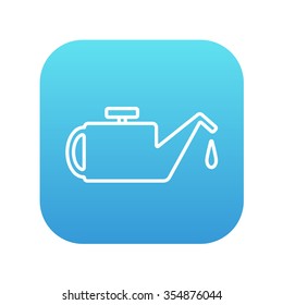 Icono de línea de oleoducto para web, móvil e infografía. Icono de blanco vector en el cuadrado de gradiente azul con esquinas redondeadas aisladas en fondo blanco.