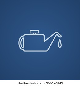 Icono de línea de oleoducto para web, móvil e infografía. Icono azul claro del vector aislado en fondo azul.