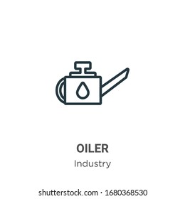 Oiler outline vector icon. Thin line black oiler icon, flat vector simple element illustration from editable industry concept isolated stroke on white background