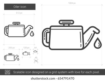 Oiler vector line icon isolated on white background. Oiler line icon for infographic, website or app. Scalable icon designed on a grid system.