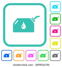 Iconos planos de color más nítidos en bordes curvados sobre fondo blanco
