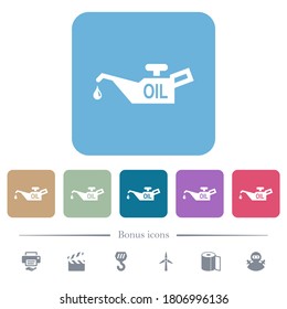 Iconos planos de color blanco sobre fondo cuadrado redondeado de color. 6 iconos de bonificación incluidos