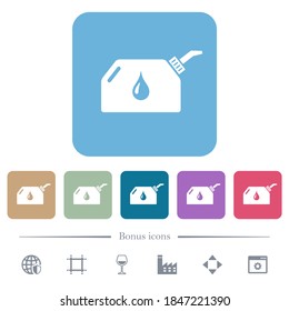 Oiler white flat icons on color rounded square backgrounds. 6 bonus icons included