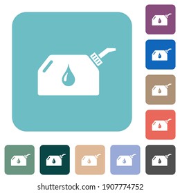 Oiler white flat icons on color rounded square backgrounds