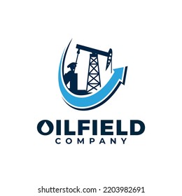 Oilfield with UP Graphic arrow Logo design