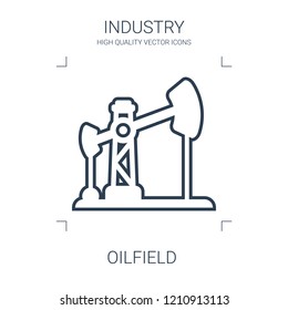 oilfield icon. high quality line oilfield icon on white background. from industry collection flat trendy vector oilfield symbol. use for web and mobile