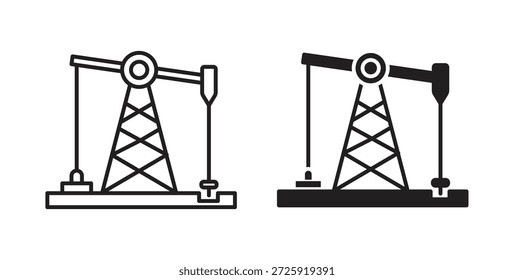Iconos del campo petrolífero. Icono lineal de Vector aislado sobre fondo blanco.
