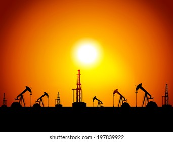 Oilfield Illustration. Vector Eps 10