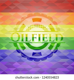 Oilfield lgbt colors emblem 