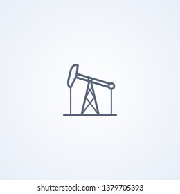 Oilfield, vector best gray line icon on white background, EPS 10