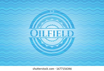 Oilfield Water Wave Representation Emblem Background. Vector Illustration. Detailed.