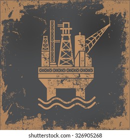 Oil,Industry design on old paper background,vector