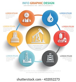 Oil,Industry info graphic design on clean background,vector
