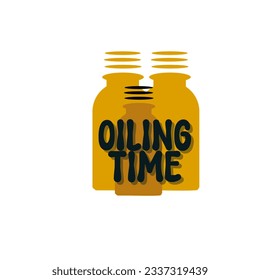 Oiling time text calligraphy on yellow essential oil bottles illustration, yellow Essential oil bottle clipart, Oiling time Typography, todo list words, daily digital planner sticker clipart

