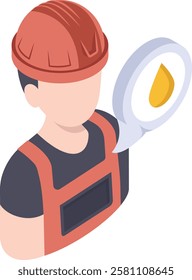 oilman Avatar isometric Concept, Industrial Plant Manager Vector color Icon Design, Oil and Gas industry Symbol, Petroleum and gasoline Sign, Service and supply stock illustration