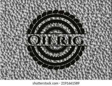 Oilrig dark emblem with grey bubbles background. Retro. Vector Illustration. Detailed. 