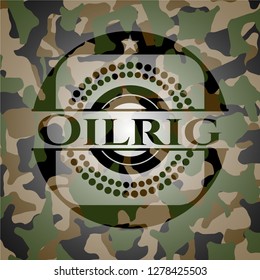  Oilrig written on a camouflage texture