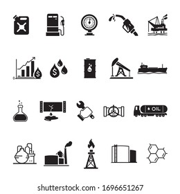 Oils & Petroleum Icon Vector Draw Set