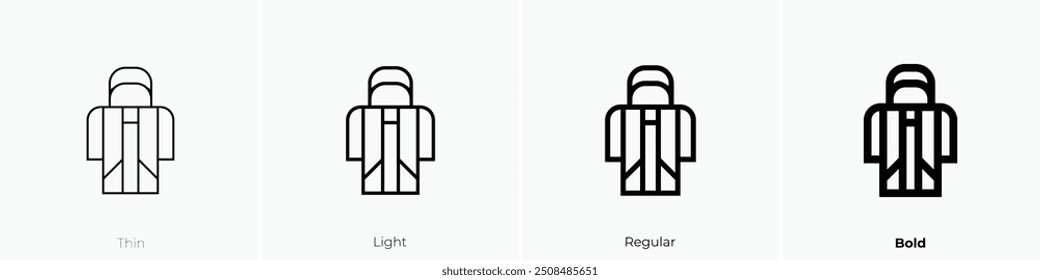 oilskin icon. Thin, Light Regular And Bold style design isolated on white background