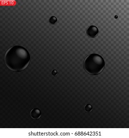 Oily black spheres, balls