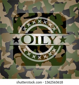 Oily on camouflage pattern