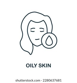 Oily Skin line icon. Simple element from skin care collection. Creative Oily Skin outline icon for web design, templates, infographics and more