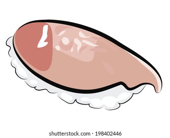 Oily Tuna Sushi isolated on white